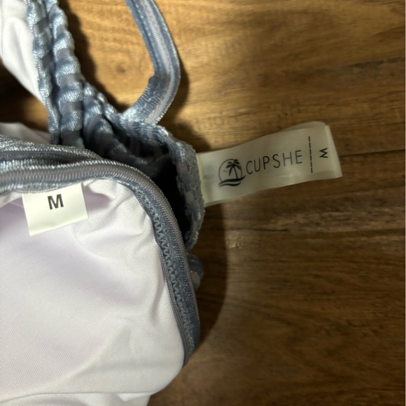 Cupshe Grey Ribbed Velvet Cheeky Swimsuit- Size M - Picture 3 of 3